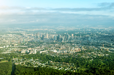 Fototapeta premium Aerial view of Frankfurt am Main, Germany.