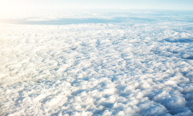 Obraz premium Aerial view of the beautiful cumulus clouds.