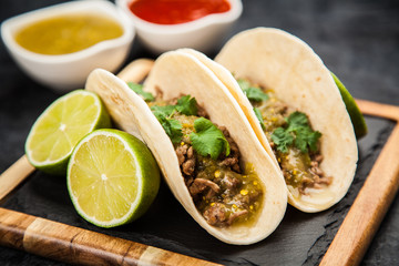 Mexican tacos with beef