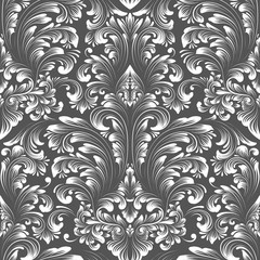 Vector damask seamless pattern element. Classical luxury old fashioned damask ornament, royal victorian seamless texture for wallpapers, textile, wrapping. Exquisite floral baroque template.