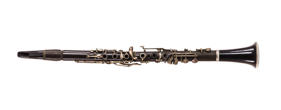 clarinet on white isolated background
