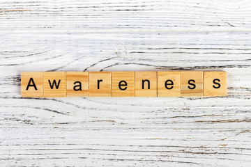 AWARENESS word made with wooden blocks concept