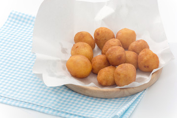 Fried Sweet Potato Balls on plate