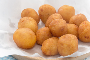 Fried Sweet Potato Balls on plate