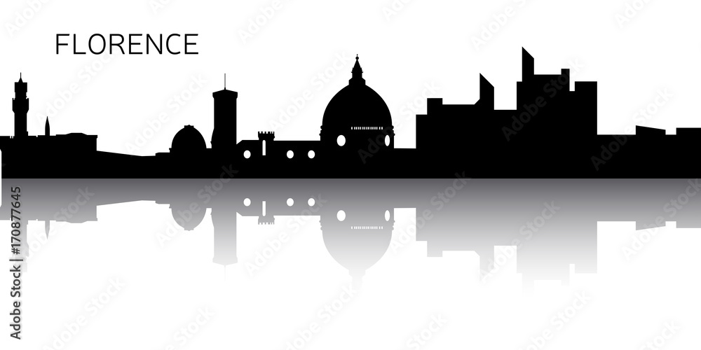 Sticker cityscape of florence