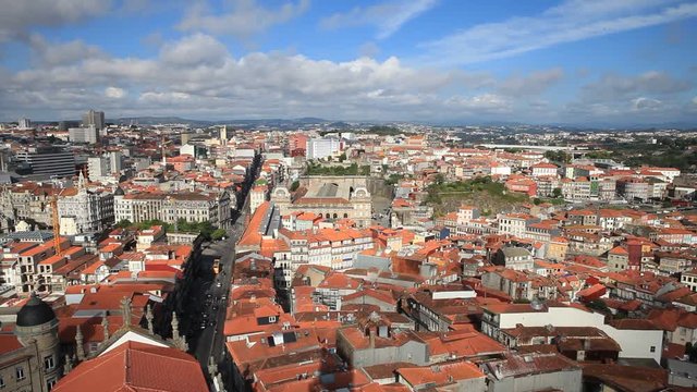 Aerial view on the city of Porto from Clarigos Tower