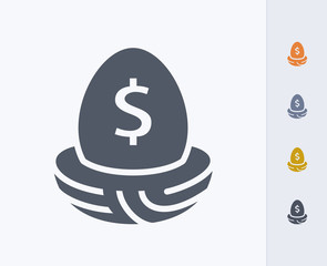 Nest & Egg - Carbon Icons. A professional, pixel-perfect icon designed on a 32x32 pixel grid and redesigned on a 16x16 pixel grid for very small sizes.