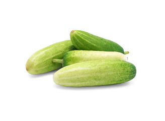 Fresh cucumber on white background.