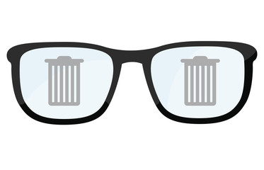 Brillengläser mit Mülleimer