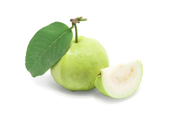 Guava fruit isolated on white background.