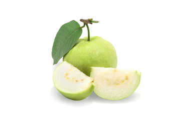 Guava fruit isolated on white background.