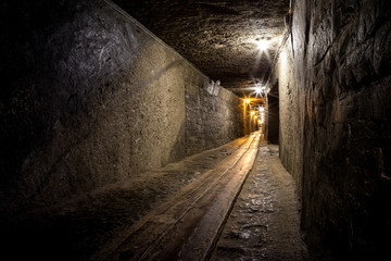 Mining tunnel in a salt mine