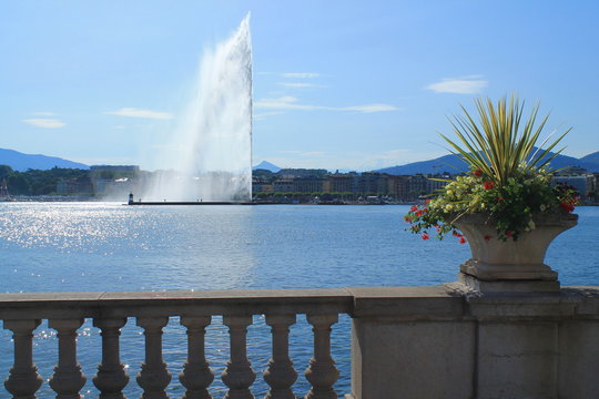 Jet d'eau et lac de Genève, Suisse