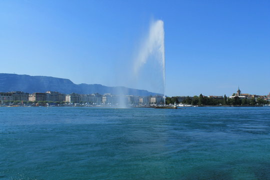 Jet d'eau et lac de Genève, Suisse
