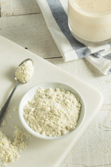 Fototapeta na wymiar Organic White Vanilla Protein Powder