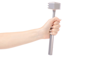 Female hand kitchen gavel isolated