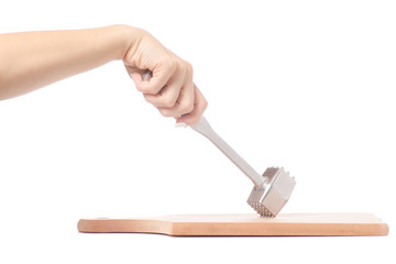 Female hand kitchen hammer for meat and ditch