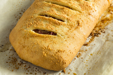 Homemade Cheesy and Meaty Italian Stromboli