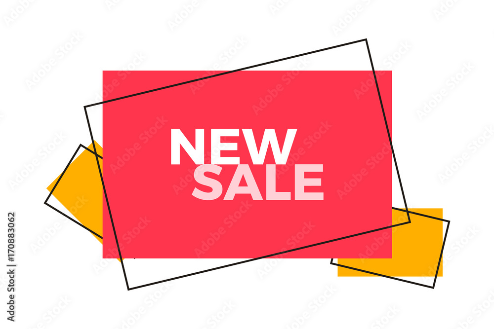 Canvas Prints new sale red geometric label. vector retro design. vector design