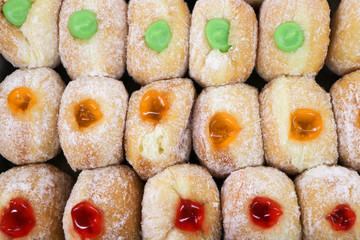 Colorful cream donut look is delicious