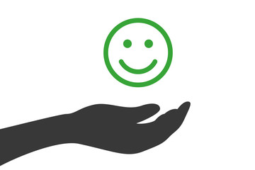 Hand hält glücklichen Smiley