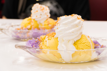 Durian and whip cream Ice Cream