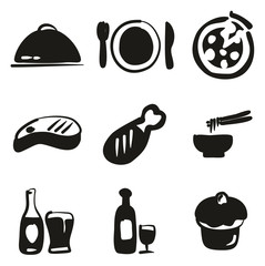 Lunch Icons Freehand Fill