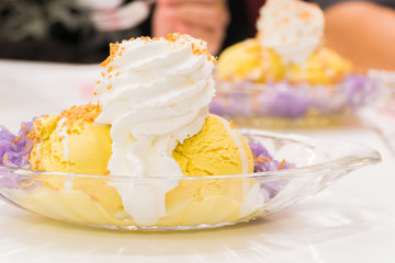 Durian and whip cream Ice Cream