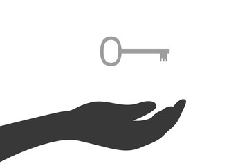 Hand hält Schlüssel - Sicherheit