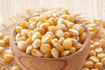 Pop corn corn in cup close up