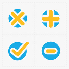 Obraz premium Vector colorful confirm icons set