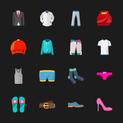 modern clothes icons