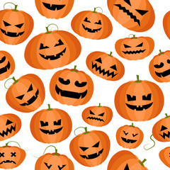 Head Jack, Jack-o-lanterns. Vector Seamless pattern.