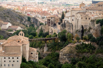 Obraz premium Hanging Houses in the medieval town of Cuenca, in Castilla La Mancha, Spain.