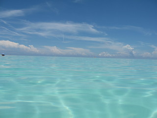 Turquoise water and blue sky
