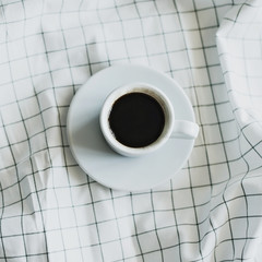 white mug, saucer, tea, coffee, napkin