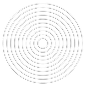 Concentric linear circles cut from paper Neutral round element. White texture. Vector illustration. © _aine_