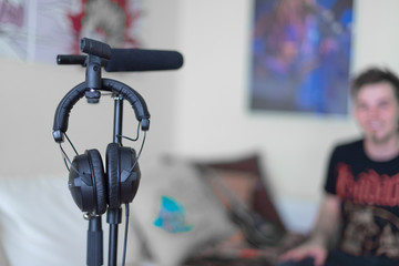 Kopfhörer, aufgehängt, Studio, Tontechnik 