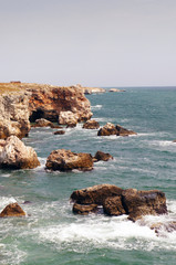 Rocky cliffs over the Black Sea in Bulgaria
