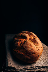 Loaf of Bread on Cloth.