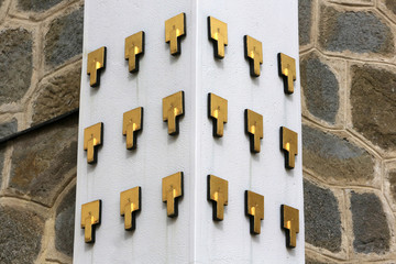 Wall decoration. Steinhof Church built by Otto Wagner between 1902 and 1907.