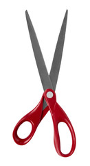 red office scissors isolated on a white background