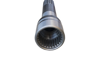 shaft coupling of the tractor isolated on white background