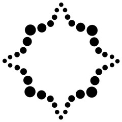 Decorative frame from circles. geometric pattern of black color