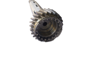shaft transmission car with the gear on isolated white background