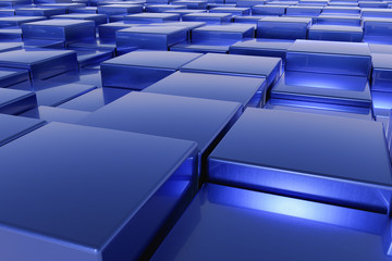 Obraz premium a landscape with many blue cubes