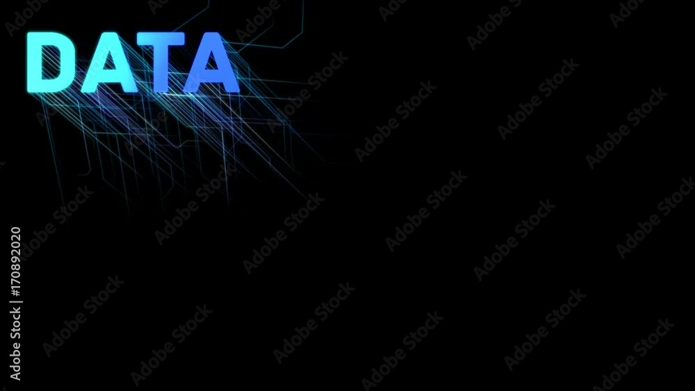 Poster lines drawn by bright spots eventually create an abstract image of a circuit board on a dark backgro