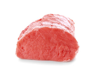Piece of fresh meat, isolated on white