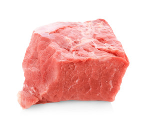 Piece of fresh meat, isolated on white