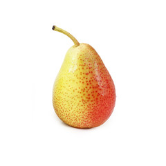 red and yellow pears on a white isolated background